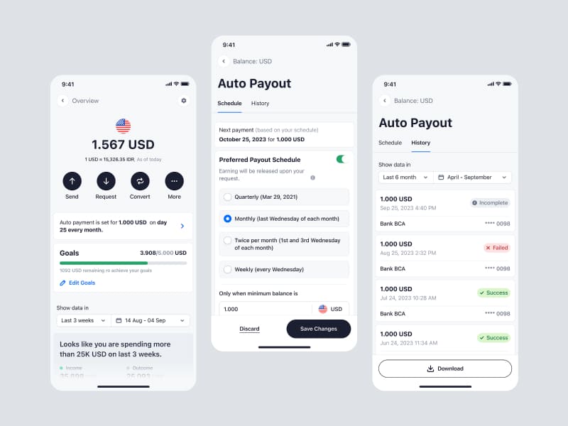 payment schedules in fintech apps